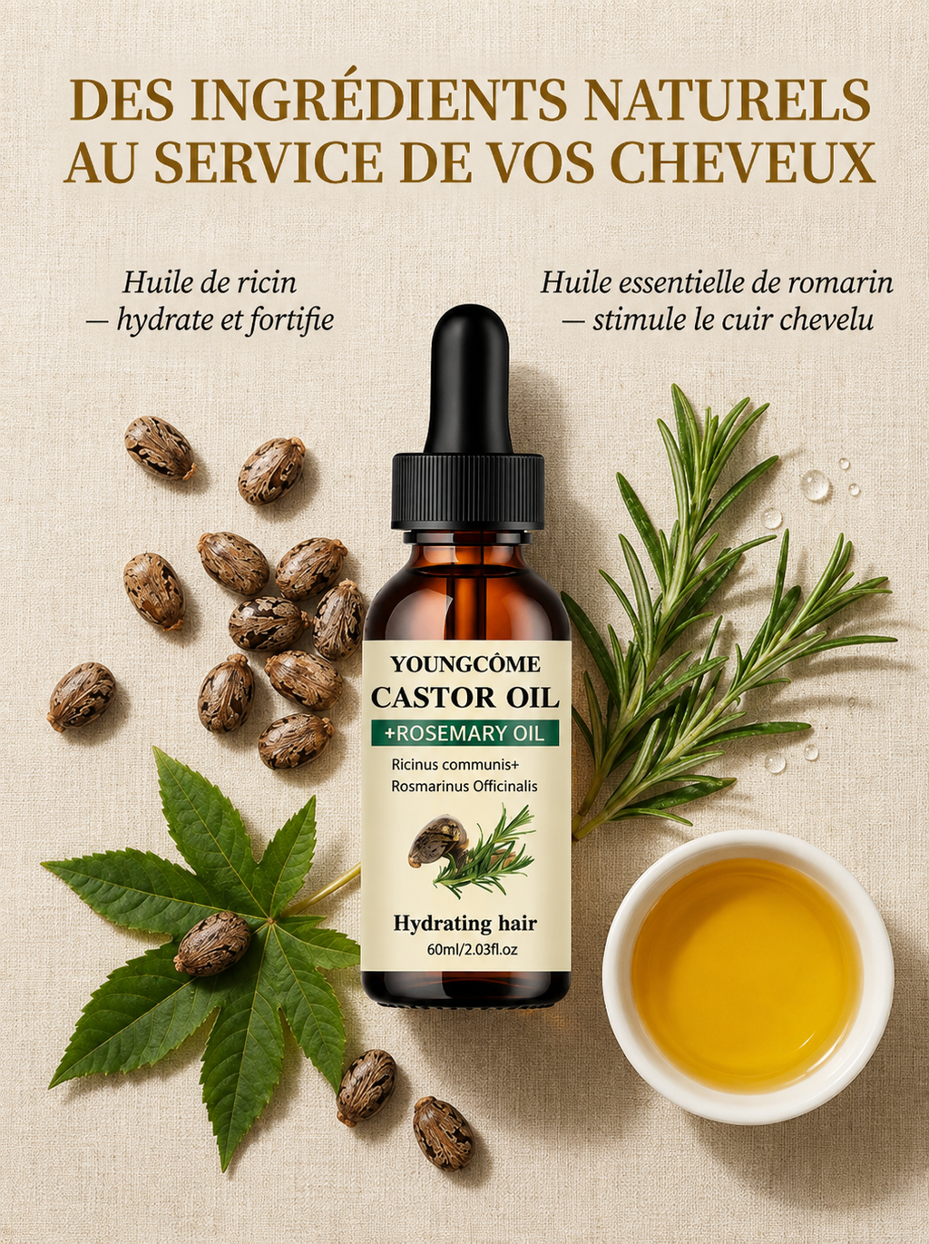Huile de Ricin & Romarin